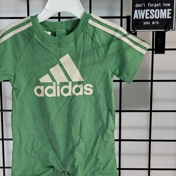 Adidas Baby Onesie - Size 9 Mos - Stylish Green Athletic Outfit - Picture 9 of 13